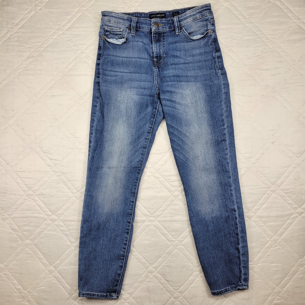 Lucky‎ Brand well worn mid/rise skinny blue jeans size 8/29 Ankle